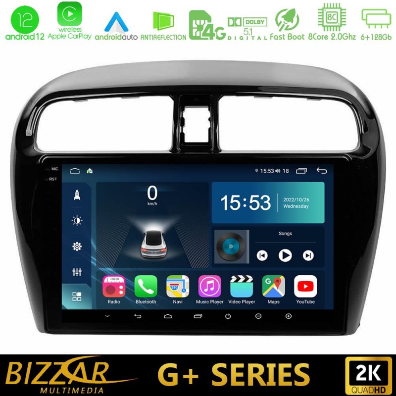 Bizzar G+ Series Mitsubishi Space Star 2013-2016 8core Android12 6+128GB Navigation Multimedia Tablet 9