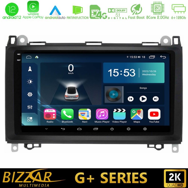 Bizzar G+ Series Mercedes A/B/Vito/Sprinter Class 8core Android12 6+128GB Navigation Multimedia 9