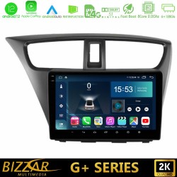 Bizzar G+ Series Honda Civic Hatchback 2012-2015 8core Android12 6+128GB Navigation Multimedia Tablet 9