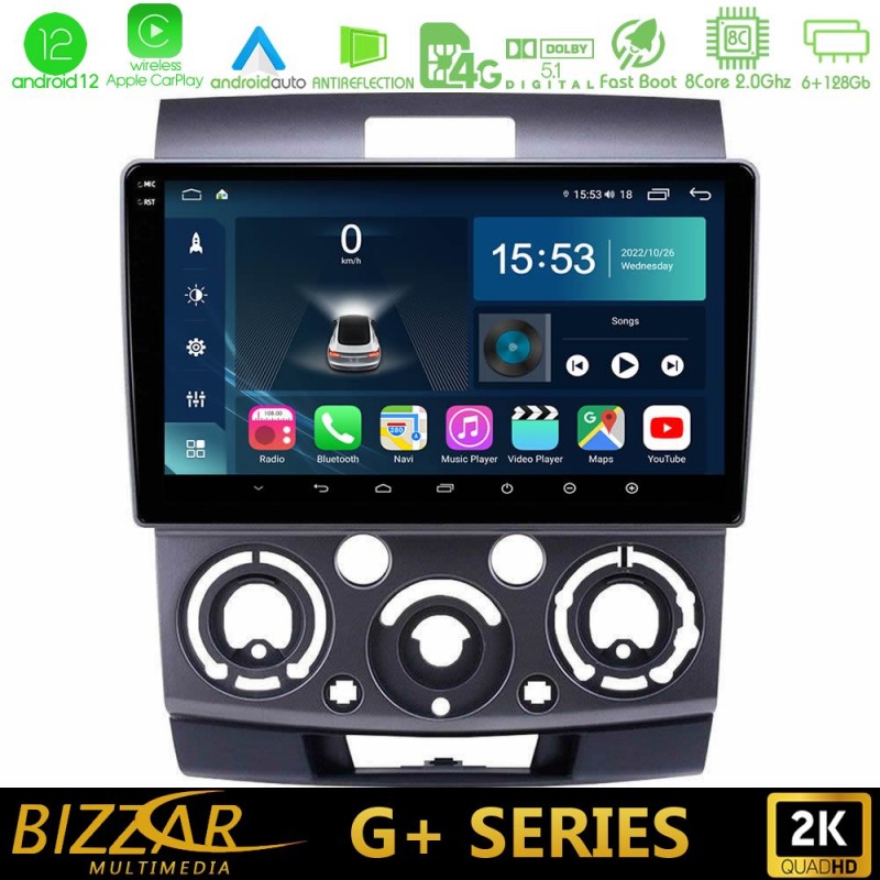 Bizzar G+ Series Ford Ranger/Mazda BT50 8core Android12 6+128GB Navigation Multimedia Tablet 9