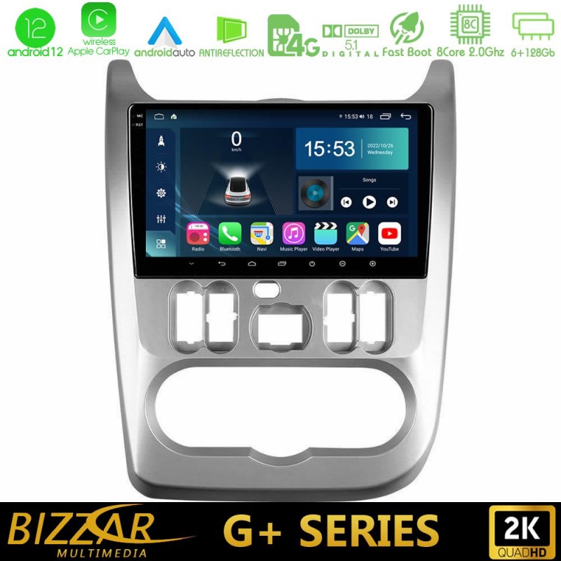 Bizzar G+ Series Dacia Duster/Sandero/Logan 8core Android12 6+128GB Navigation Multimedia Tablet 9