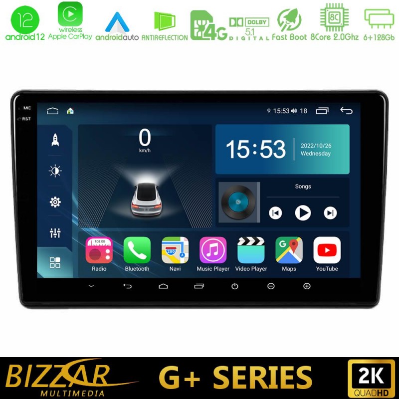 Bizzar G+ Series Peugeot Partner / Citroën Berlingo 2008-2018 8Core Android12 6+128GB Navigation Multimedia Tablet 9