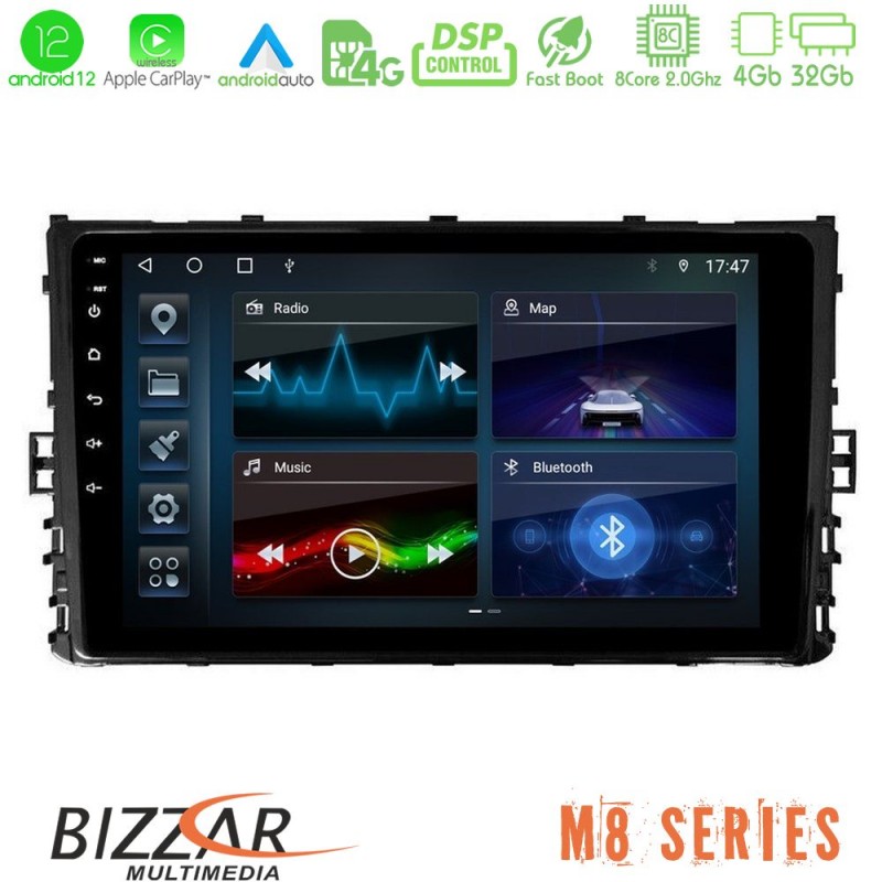 Bizzar M8 Series VW MQB 2017-&gt; 8core Android13 4+32GB Navigation Multimedia 9