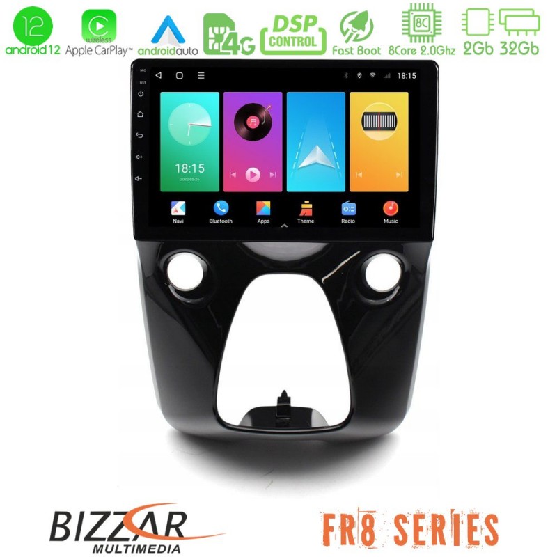 Bizzar FR8 Series Toyota Aygo | Citroen C1 | Peugeot 108 8core Android13 2+32GB Navigation Multimedia 10