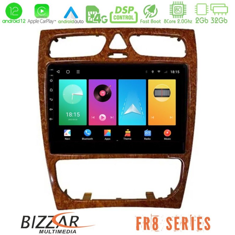 Bizzar FR8 Series Mercedes C Class (W203) 8core Android13 2+32GB Navigation Multimedia 9