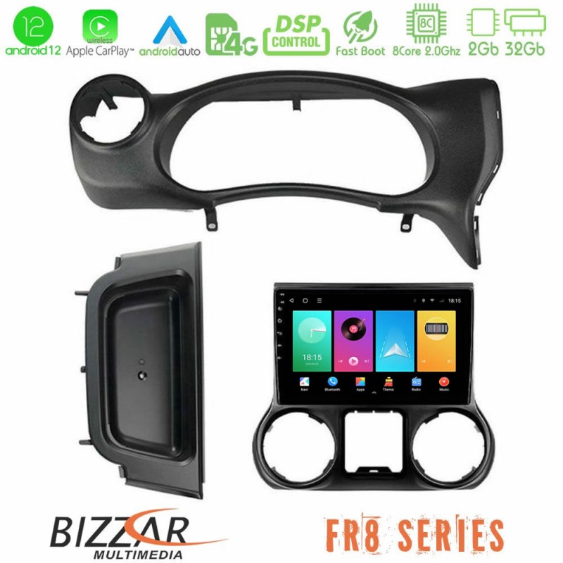 Bizzar FR8 Series Jeep Wrangler 2014-2017 8Core Android13 2+32GB Navigation Multimedia Tablet 9