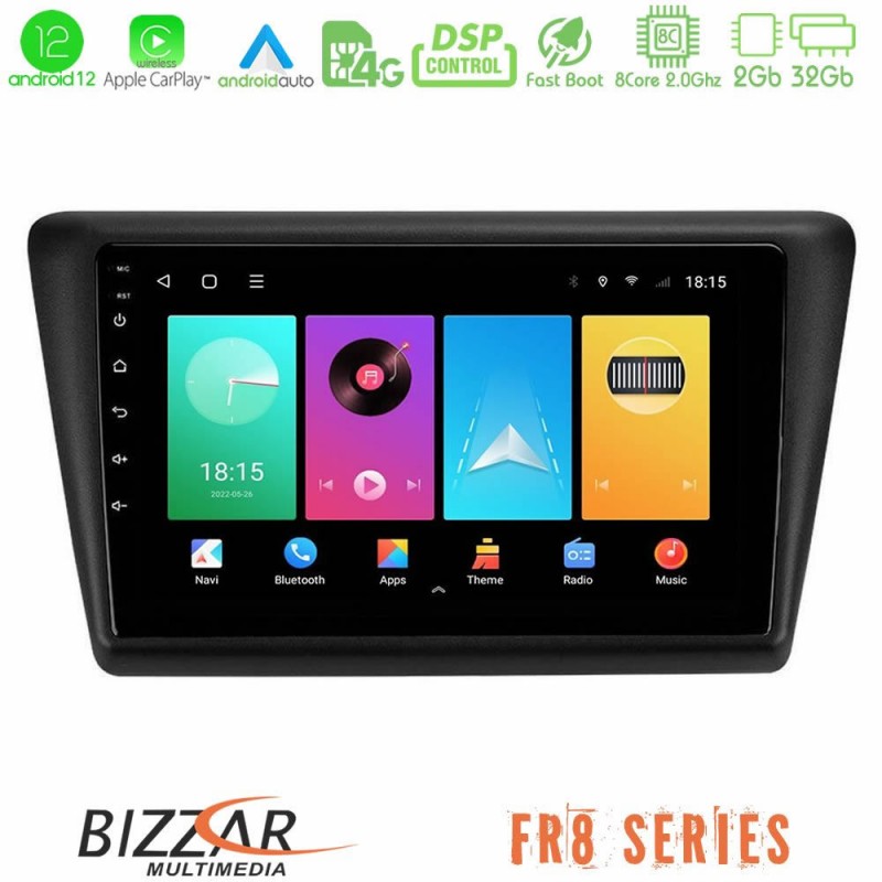 Bizzar FR8 Series Skoda Rapid 2013-2017 8core Android13 2+32GB Navigation Multimedia Tablet 9