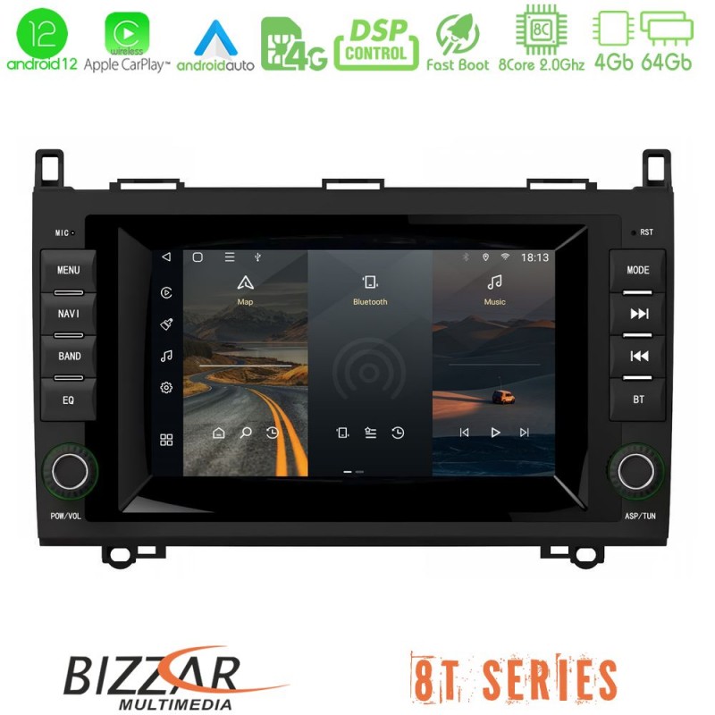 Bizzar OEM Mercedes A/B/Sprinter/Vito 8core Android12 4+64GB Navigation Multimedia Deckless 7