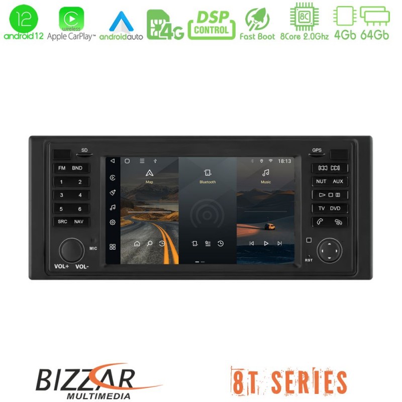 Bizzar OEM BMW X5/5 Series 8core Android12 4+64GB Navigation Multimedia Deckless 7