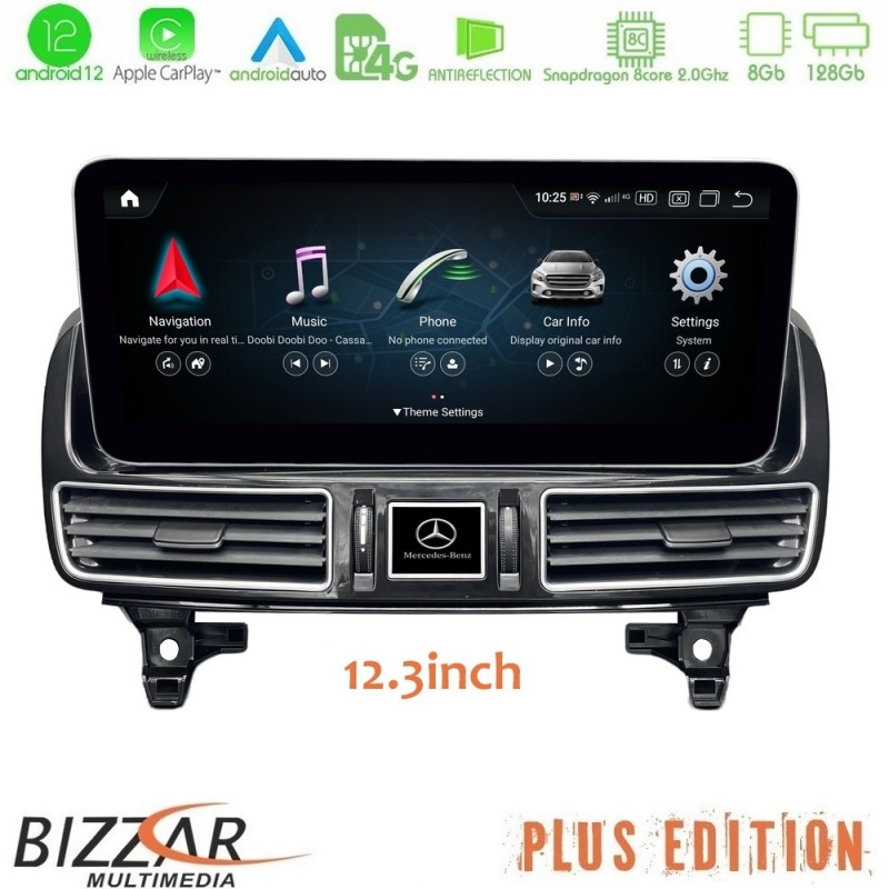 Bizzar Plus Edition Mercedes ML Class (X166) NTG4.5 Android13 (8+128GB) Navigation Multimedia 12.3″ Anti-reflection