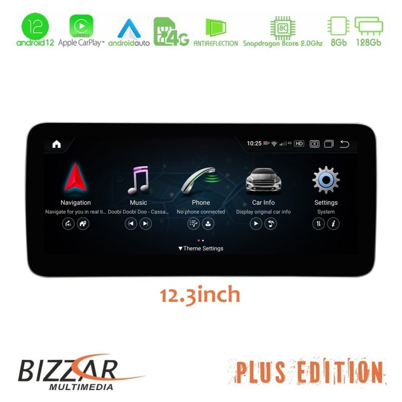 Bizzar Plus Edition Mercedes A/CLA/GLA Class NTG5 Android13 (8+128GB) Navigation Multimedia 12,3″ Anti-reflection