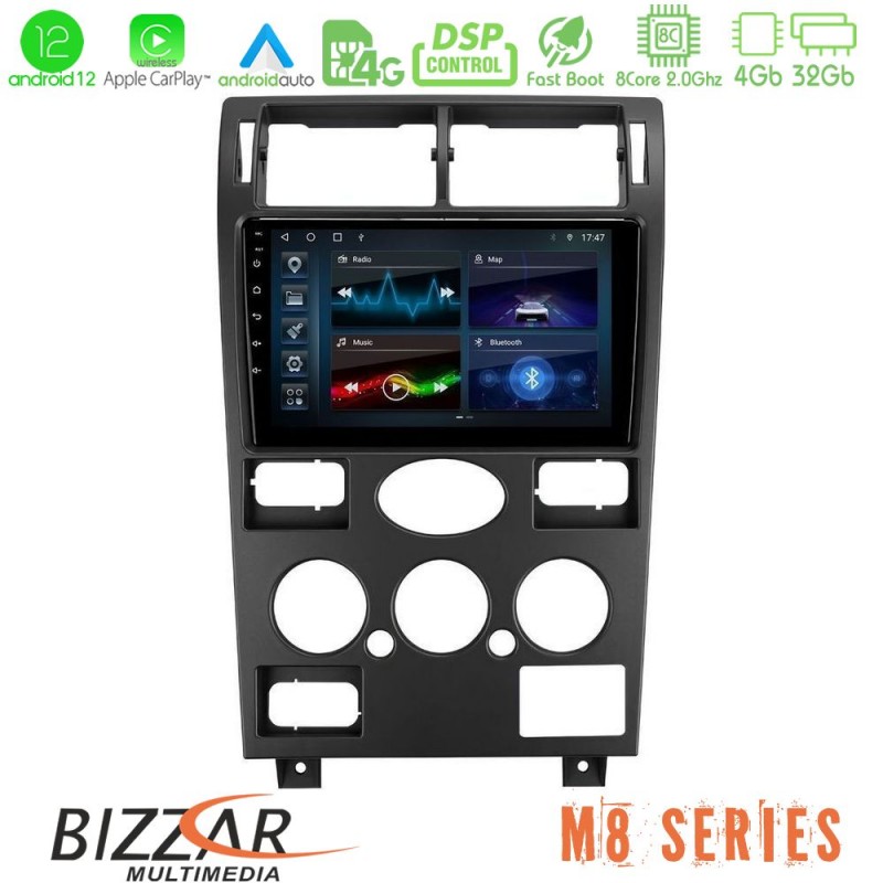 Bizzar M8 Series Ford Mondeo 2001-2004 8Core Android13 4+32GB Navigation Multimedia Tablet 9