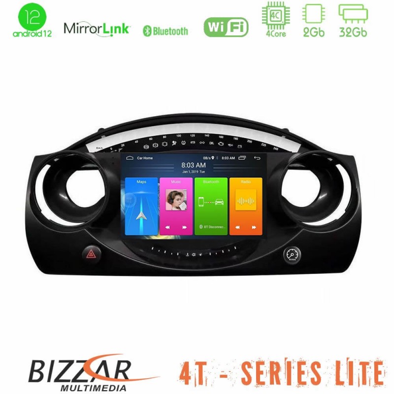 Bizzar 4T Series Mini Cooper R50 4Core Android13 2+32GB Navigation Multimedia Tablet 9