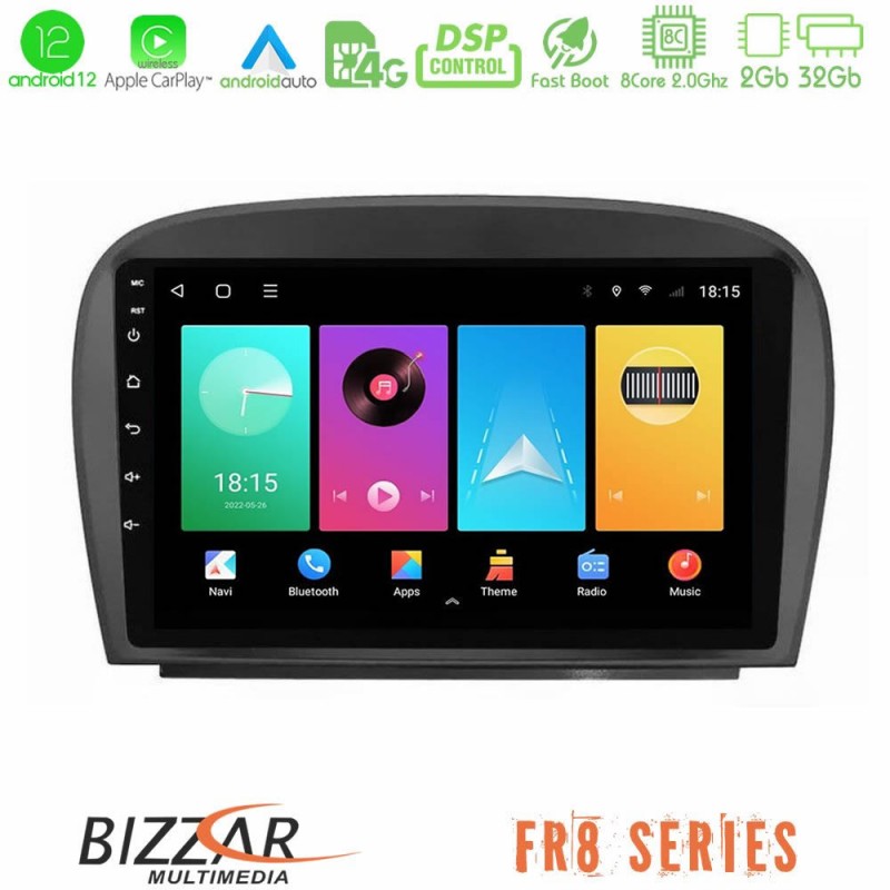 Bizzar FR8 Series Mercedes SL Class 2005-2011 8Core Android13 2+32GB Navigation Multimedia Tablet 9