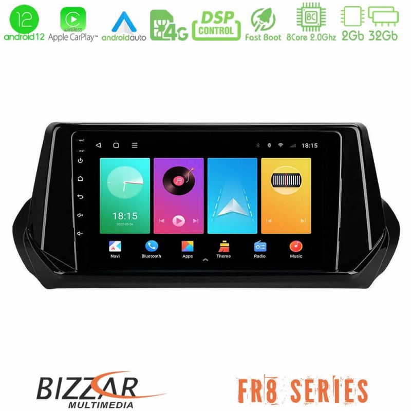 Bizzar FR8 Series Peugeot 208 2019-2023 8Core Android13 2+32GB Navigation Multimedia Tablet 9