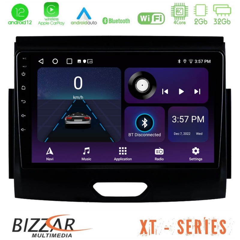 Bizzar XT Series Ford Ranger 2017-2022 4Core Android12 2+32GB Navigation Multimedia Tablet 9