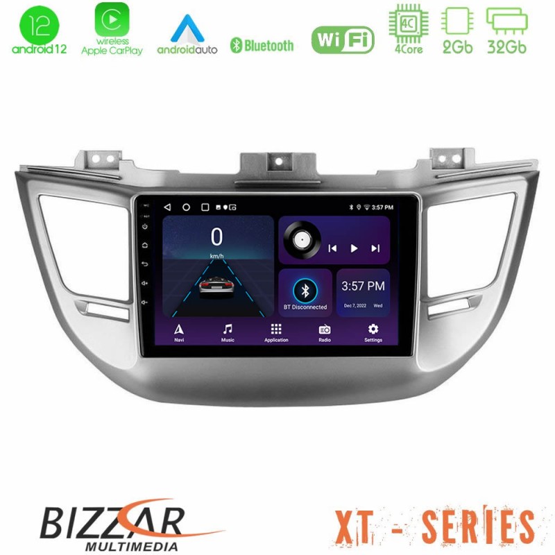 Bizzar XT Series Hyundai Tucson 2015-2018 4Core Android12 2+32GB Navigation Multimedia Tablet 9