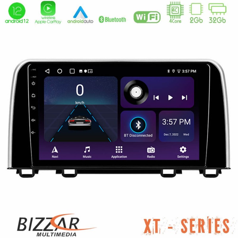 Bizzar XT Series Honda CR-V 2019-&gt;4Core Android12 2+32GB Navigation Multimedia Tablet 10