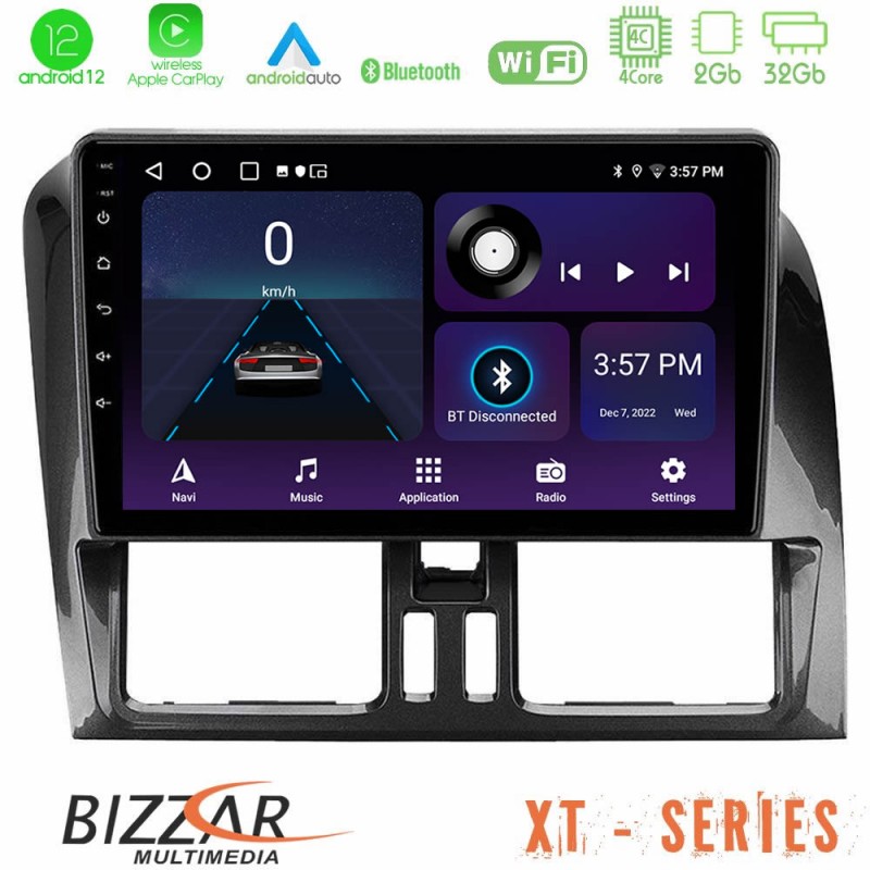 Bizzar XT Series Volvo XC60 2009-2012 4Core Android12 2+32GB Navigation Multimedia Tablet 9