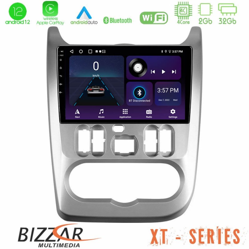 Bizzar XT Series Dacia Duster/Sandero/Logan 4Core Android12 2+32GB Navigation Multimedia Tablet 9