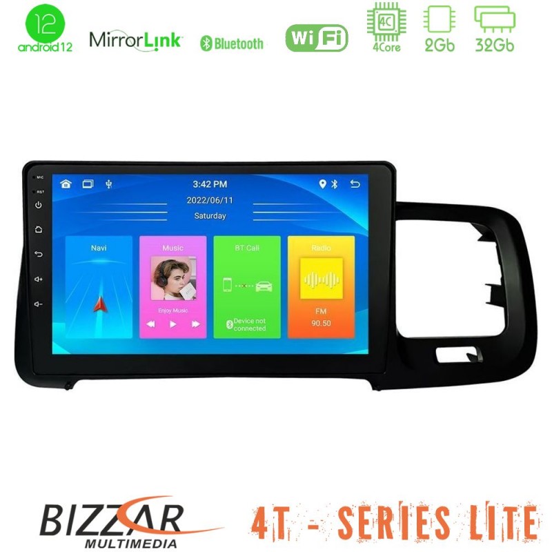 Bizzar 4T Series Volvo S60 2010-2018 4Core Android13 2+32GB Navigation Multimedia Tablet 9