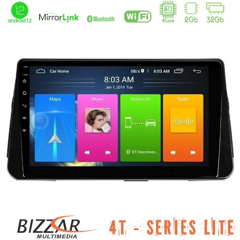 Bizzar 4T Series Nissan Micra K14 4Core Android13 2+32GB Navigation Multimedia Tablet 10