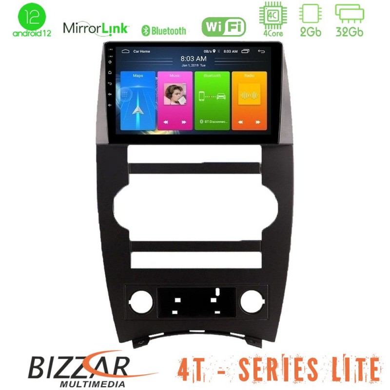 Bizzar 4T Series Jeep Commander 2007-2008 4Core Android13 2+32GB Navigation Multimedia Tablet 9