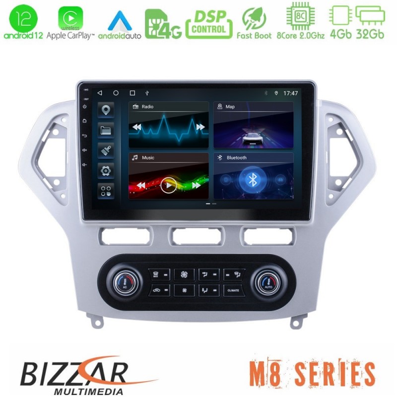 Bizzar M8 Series Ford Mondeo 2007-2011 (Auto A/C) 8Core Android13 4+32GB Navigation Multimedia Tablet 10