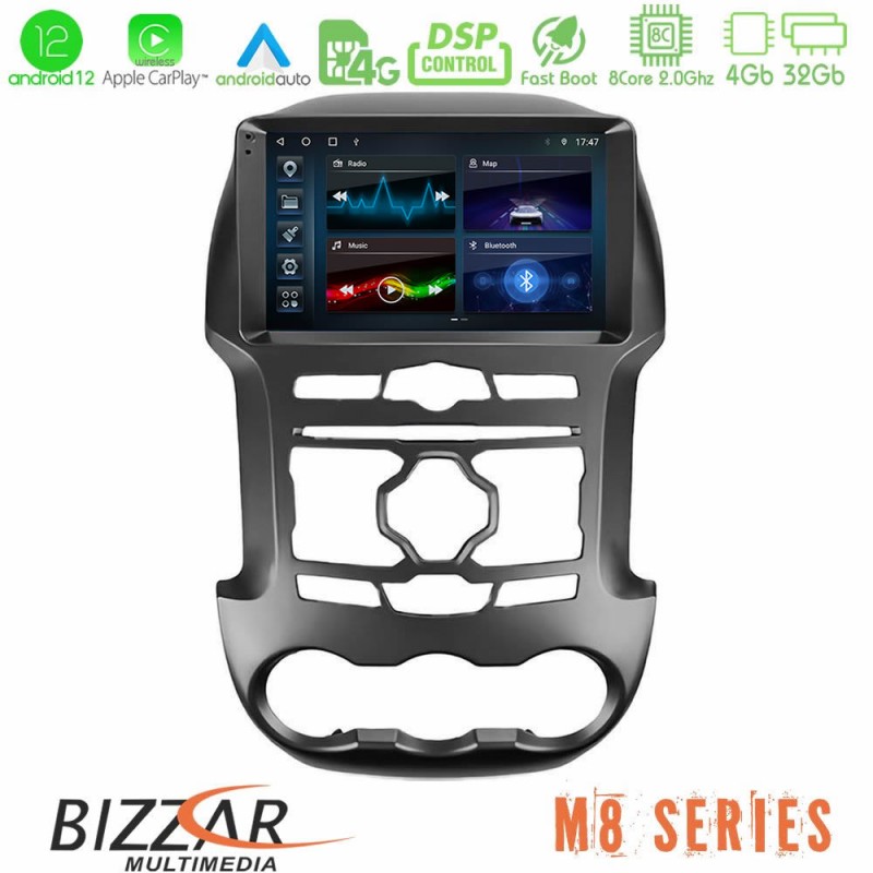 Bizzar M8 Series Ford Ranger 2012-2016 8Core Android13 4+32GB Navigation Multimedia Tablet 9