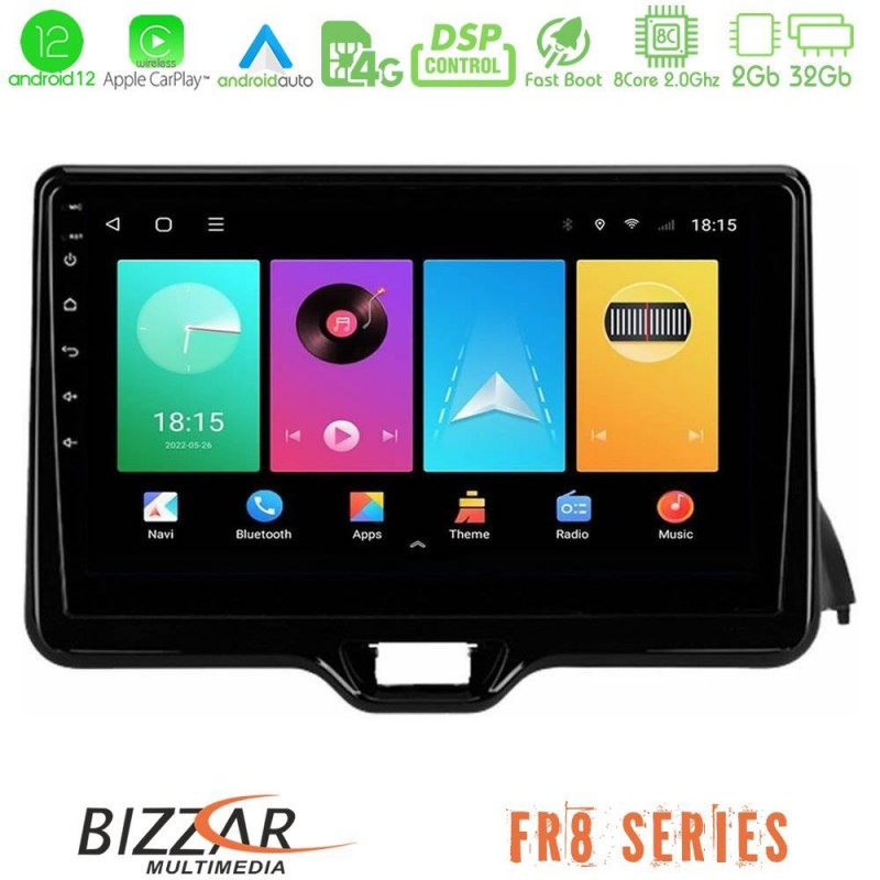 Bizzar FR8 Series FR8 Series Toyota Yaris 2020-&gt; 8Core Android13 2+32GB Navigation Multimedia Tablet 9