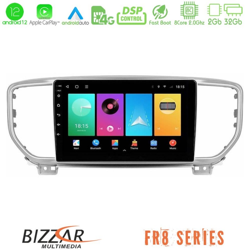 Bizzar FR8 Series FR8 Series Kia Sportage 2018-2021 8Core Android13 2+32GB Navigation Multimedia Tablet 9