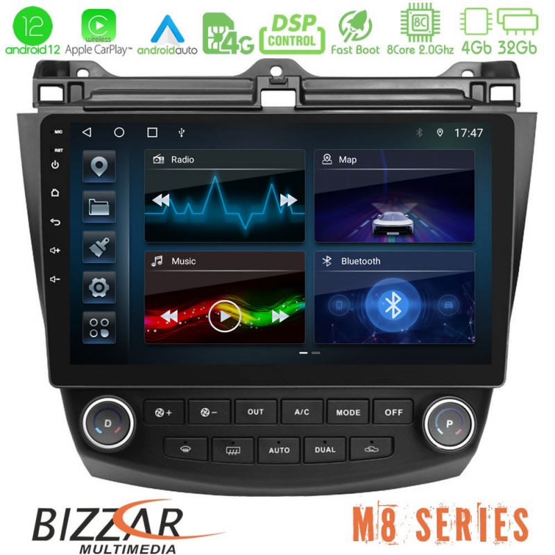 Bizzar M8 Series Honda Accord 2002-2008 8core Android13 4+32GB Navigation Multimedia Tablet 10