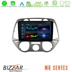 Bizzar M8 Series Hyundai i20 2009-2012 Manual A/C 8core Android13 4+32GB Navigation Multimedia Tablet 9