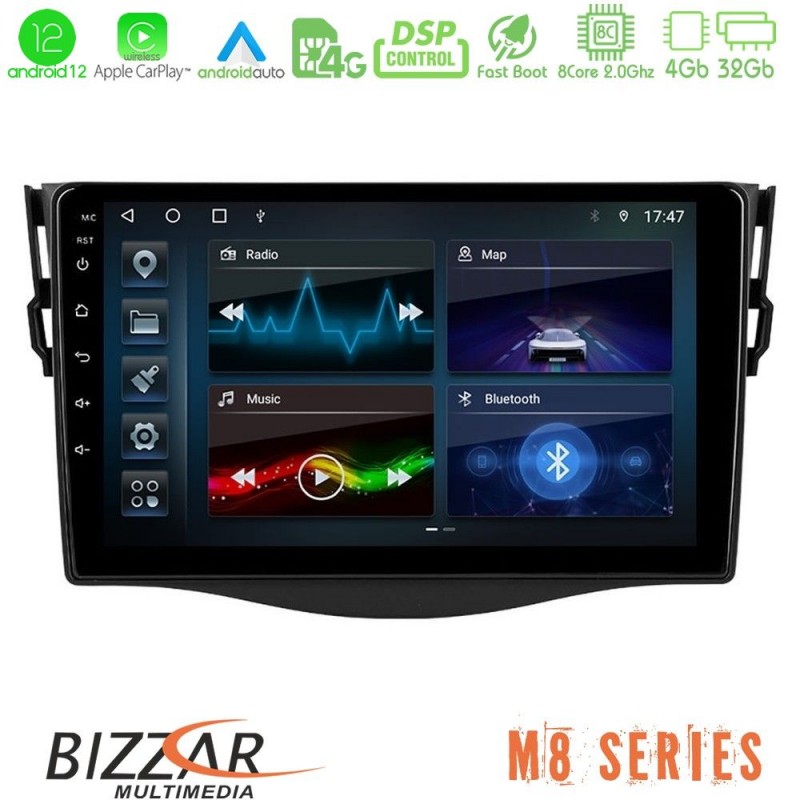 Bizzar M8 Series Toyota RAV4 8core Android13 4+32GB Navigation Multimedia 9