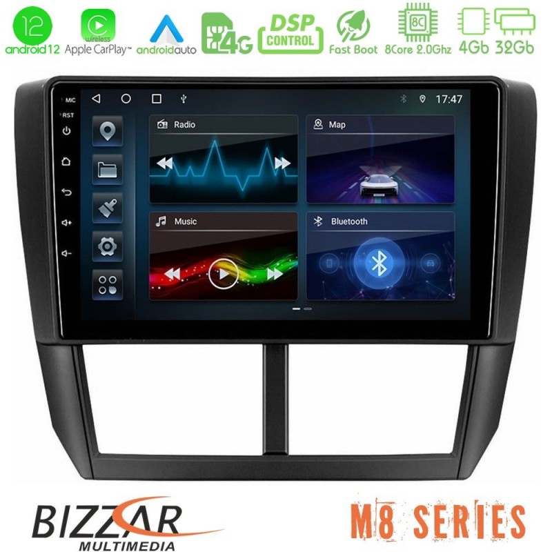 Bizzar M8 Series Subaru Forester 8core Android13 4+32GB Navigation Multimedia Tablet 9