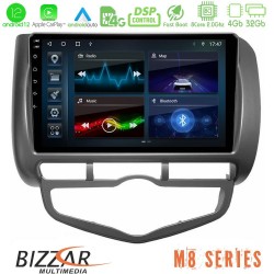 Bizzar M8 Series Honda Jazz 2002-2008 (Auto A/C) 8core Android13 4+32GB Navigation Multimedia Tablet 9