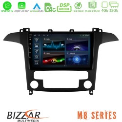 Bizzar M8 Series Ford S-Max 2006-2012 8core Android13 4+32GB Navigation Multimedia Tablet 9