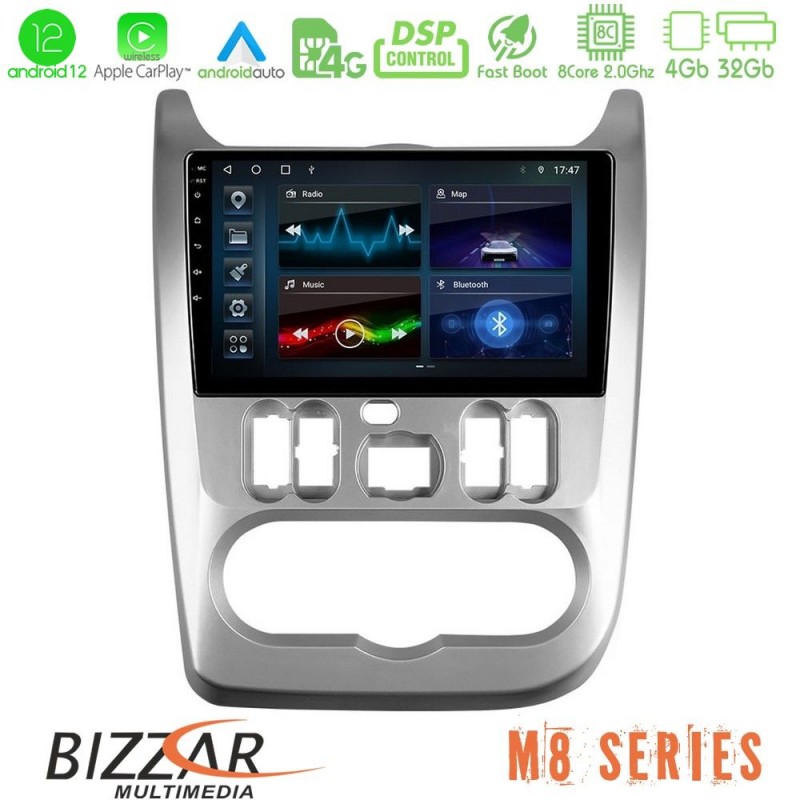 Bizzar M8 Series Dacia Duster/Sandero/Logan 8core Android13 4+32GB Navigation Multimedia Tablet 9