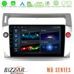 Bizzar M8 Series Citroen C4 2004-2010 8core Android13 4+32GB Navigation Multimedia Tablet 9