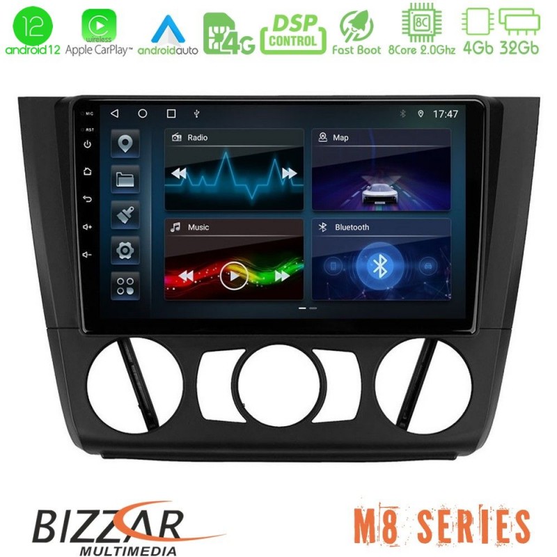 Bizzar M8 Series BMW 1Series E81/E82/E87/E88 (MANUAL A/C) 8core Android13 4+32GB Navigation Multimedia Tablet 9