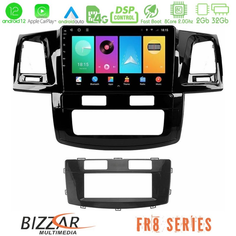 Bizzar FR8 Series Toyota Hilux 2007-2011 8core Android13 2+32GB Navigation Multimedia Tablet 9