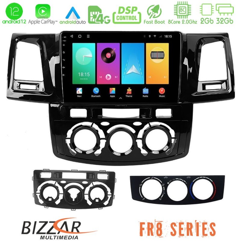 Bizzar FR8 Series Toyota Hilux 2007-2011 8core Android13 2+32GB Navigation Multimedia Tablet 9