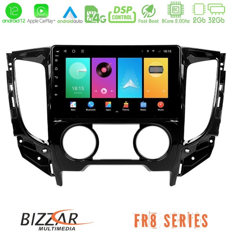 Bizzar FR8 Series Mitsubishi L200 2016-&gt; & Fiat Fullback (Manual A/C) 8core Android 11 2+32GB Navigation Multimedia Tablet 9