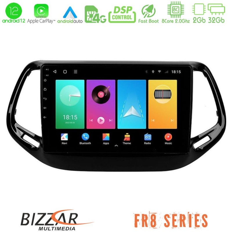 Bizzar FR8 Series Jeep Compass 2017&gt; 8core Android13 2+32GB Navigation Multimedia Tablet 10