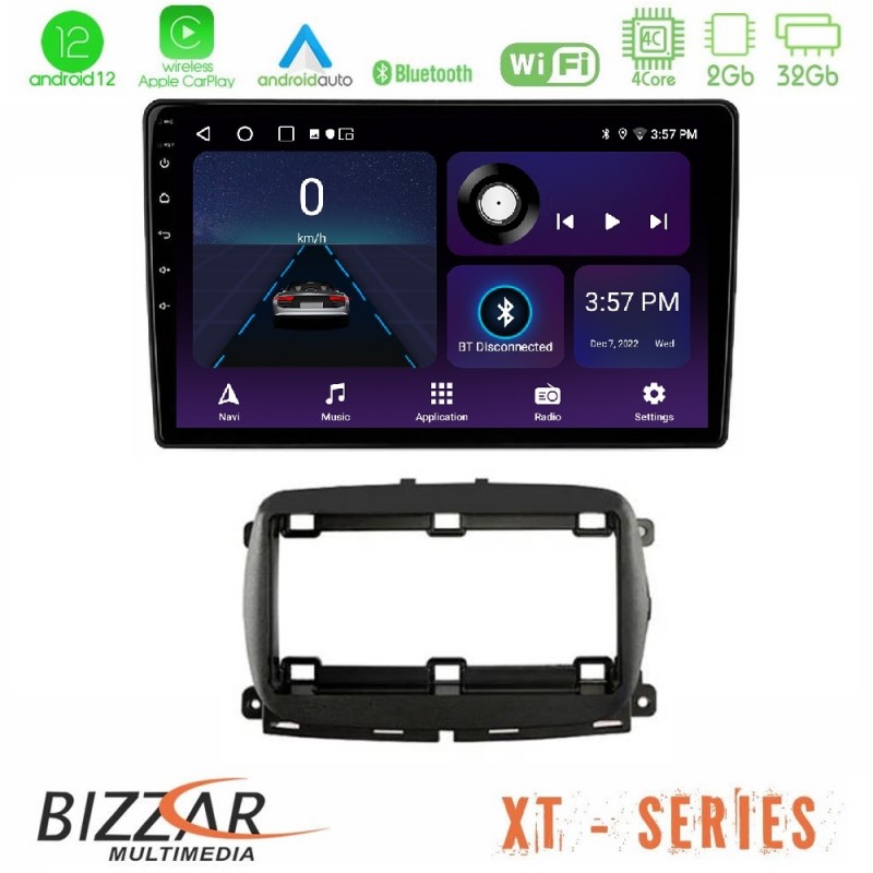 Bizzar XT Series Fiat 500 2016&gt; 4Core Android12 2+32GB Navigation Multimedia Tablet 9