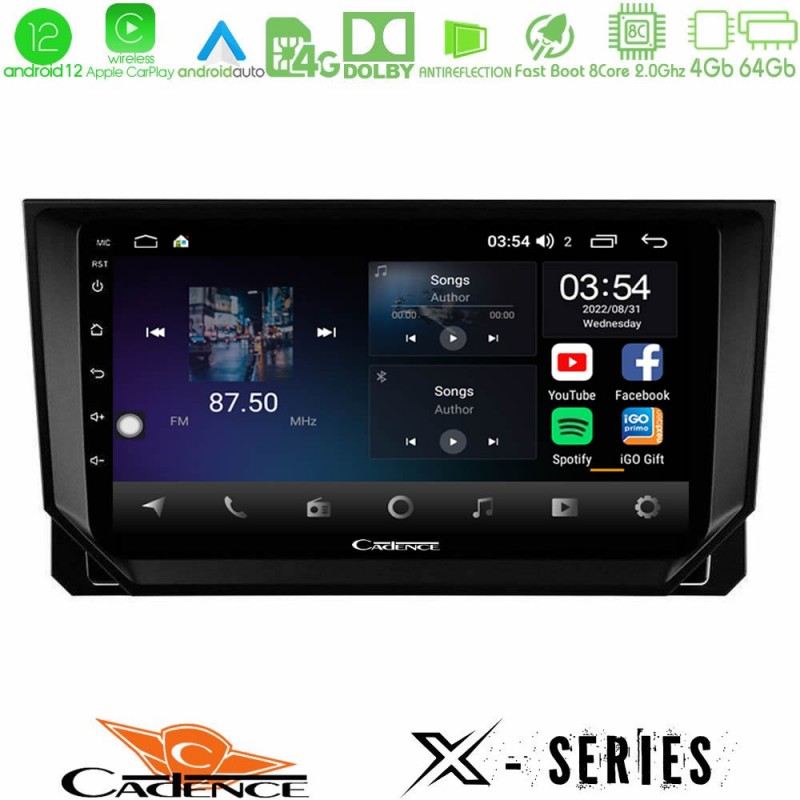 Cadence X Series Seat Arona/Ibiza 8core Android12 4+64GB Navigation Multimedia Tablet 9