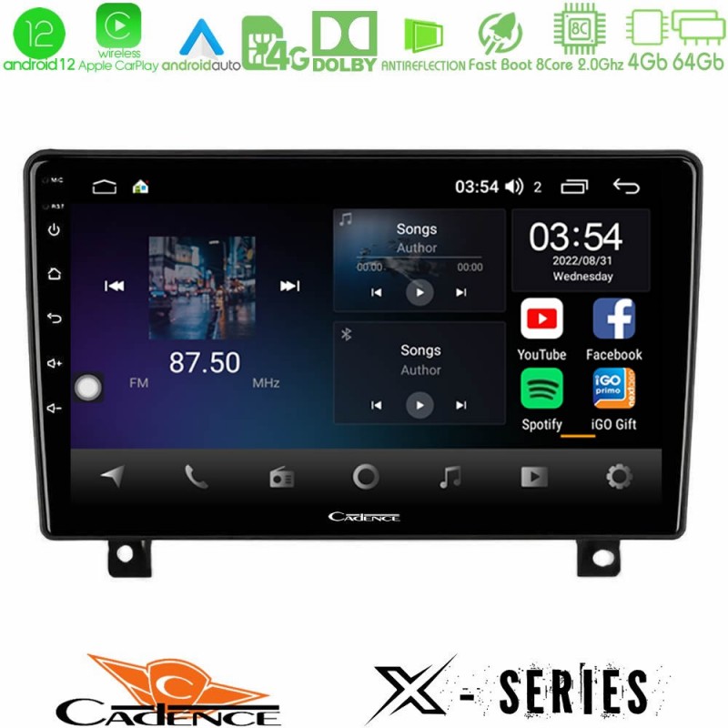 Cadence X Series Opel Astra H 8Core Android12 4+64GB Navigation Multimedia Tablet 9