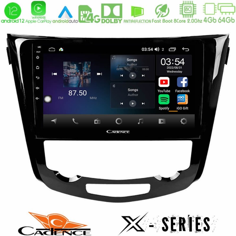 Cadence X Series Nissan Qashqai J11 (AUTO A/C) 8core Android12 4+64GB Navigation Multimedia Tablet 10