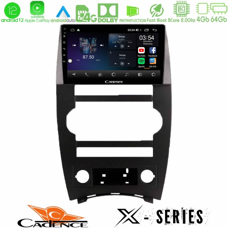 Cadence X Series Jeep Commander 2007-2008 8core Android12 4+64GB Navigation Multimedia Tablet 9