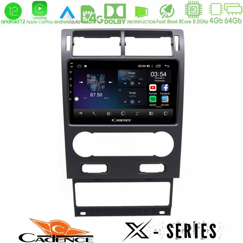 Cadence X Series Ford Mondeo 2004-2007 8core Android12 4+64GB Navigation Multimedia Tablet 9